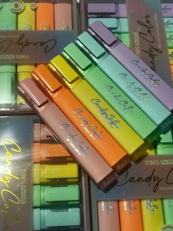 Marca-texto candy color glitter